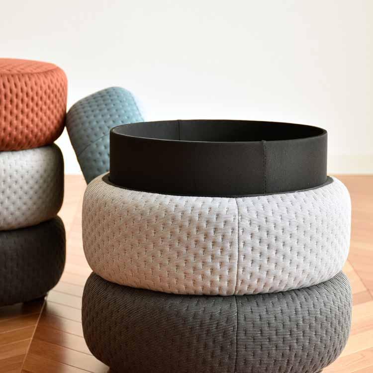 スツール 円形 収納 おしゃれ かわいい ファブリック 北欧 フワナ