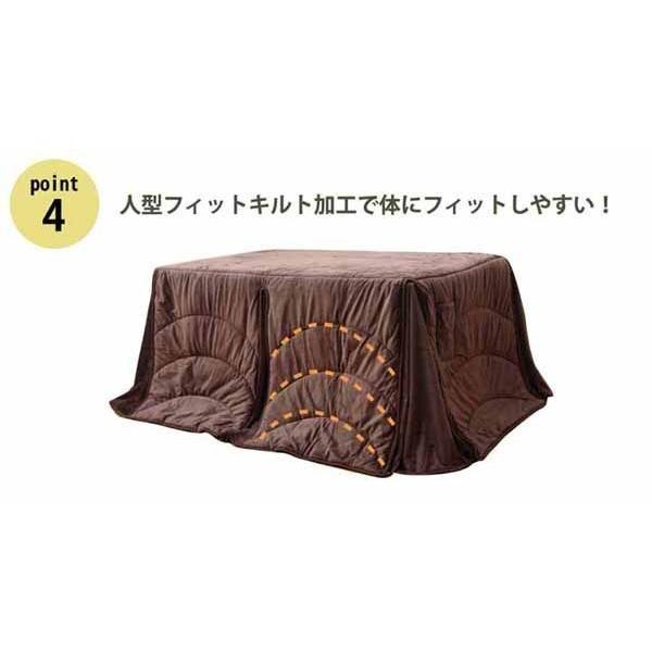 ハイタイプ用 ダイニング用 薄掛けこたつ布団 長方形 約225×250cm シンプル おしゃれ コンパクト 省スペース 短毛マイクロファイバー フィーラH_5