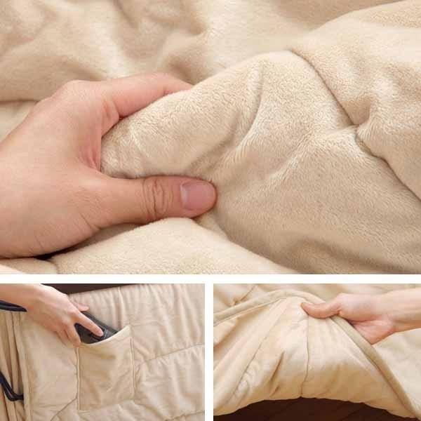 ハイタイプ用 ダイニング用 薄掛けこたつ布団 長方形 約225×250cm シンプル おしゃれ コンパクト 省スペース 短毛マイクロファイバー フィーラH_7
