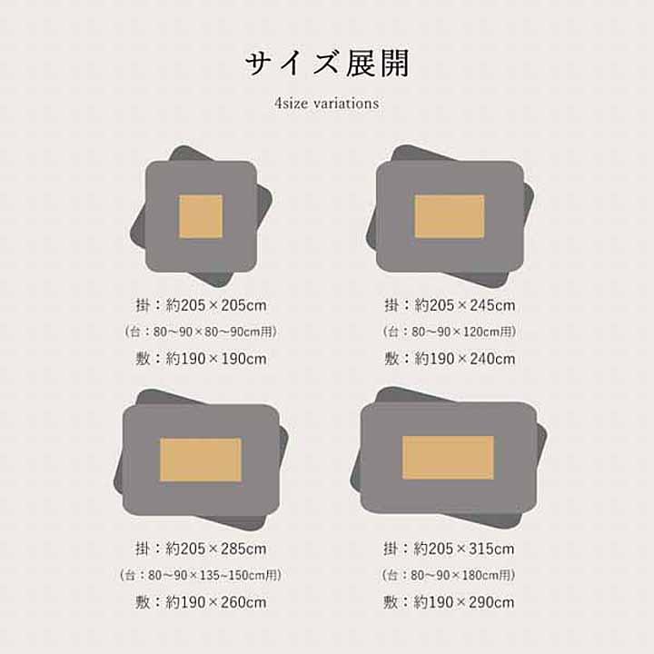 こたつ布団 掛敷セット 205×245cm 長方形 こよみ 和柄 ウサギ柄 グリーン ローズ 東レマッシュロン綿 おしゃれの画像