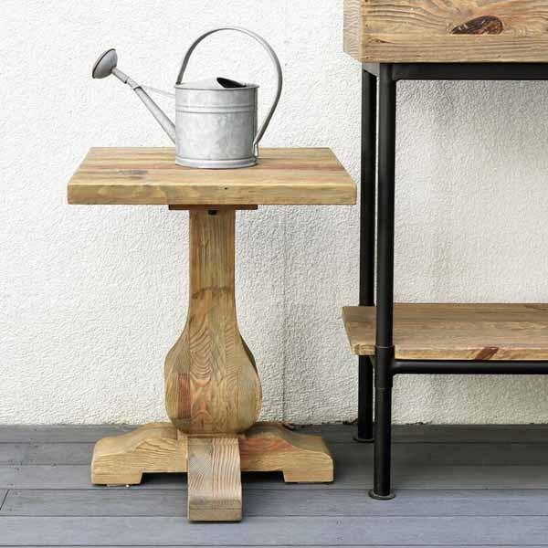 サイドテーブル ラコン パイン古材 天然木 無垢 エイジング加工