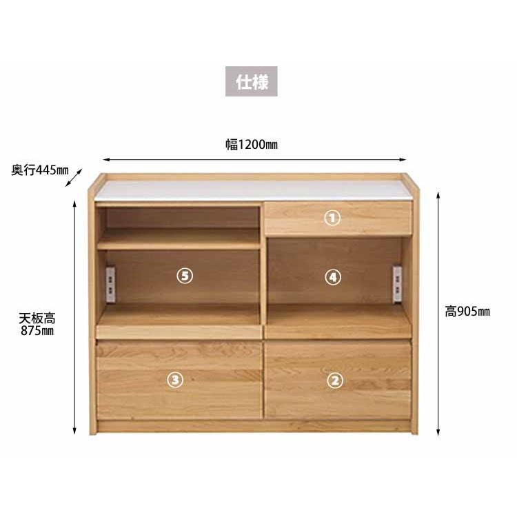 開梱設置付 キッチンカウンター 120cm アンアン 120 カウンター 人工