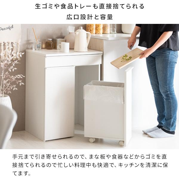 ゴミ箱 木製 分別ドロワー ダストボックス 幅60cm スタイリッシュ DB-F2200 おしゃれ 45L×2 キッチン リビング_11