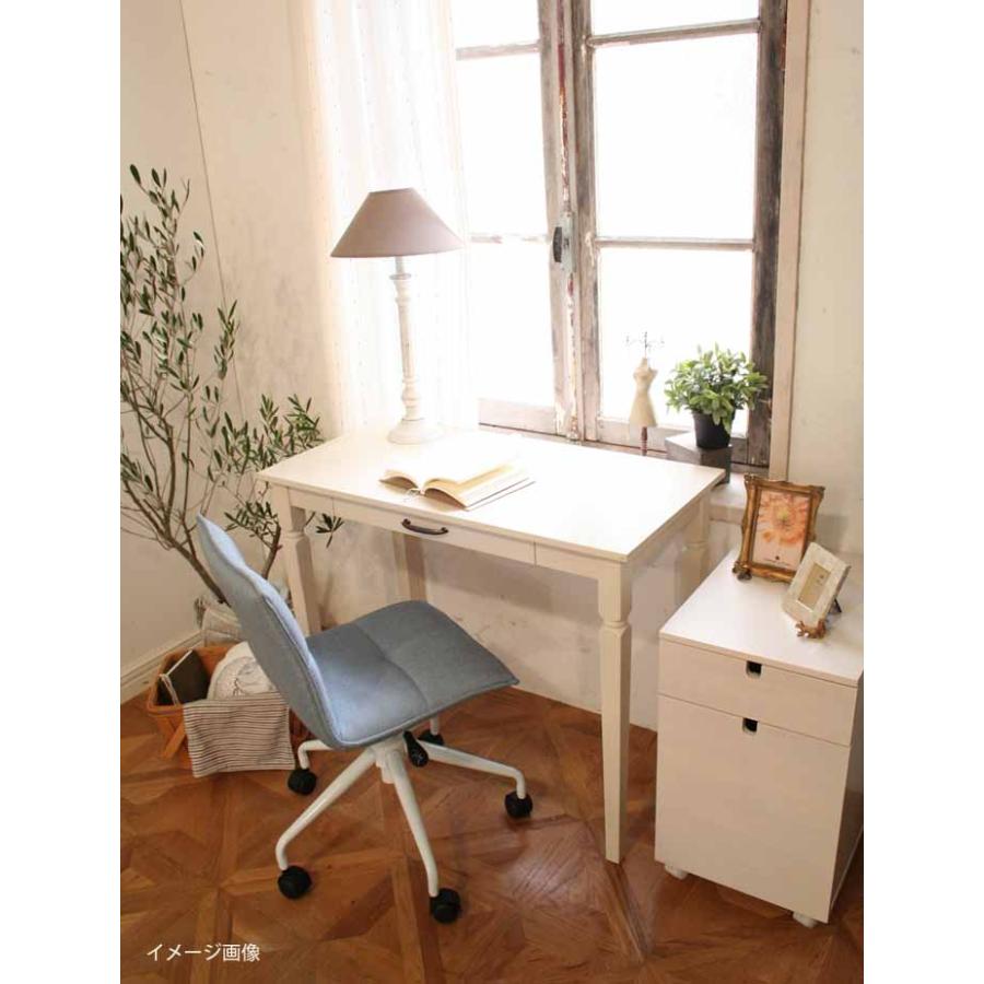 デスク 幅90cm アンティーク調 レトロ調 ホワイト 白家具 女子