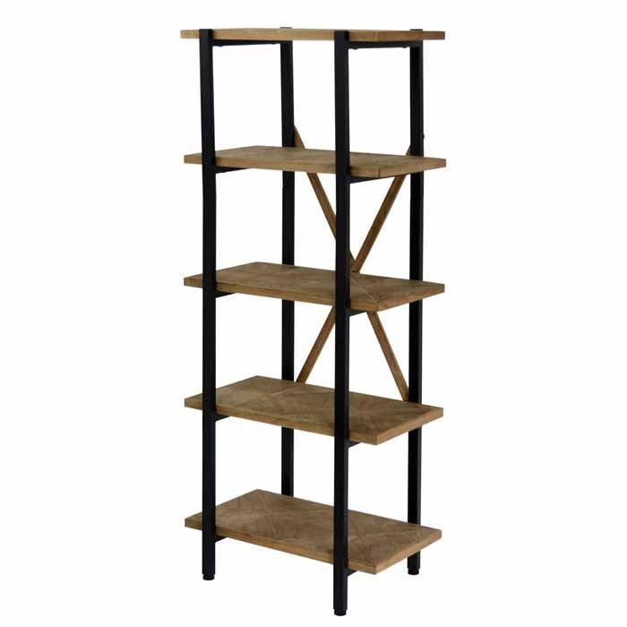 天然材を使用した古材風木製/本棚/マガジンラックオープン/ シェルフ