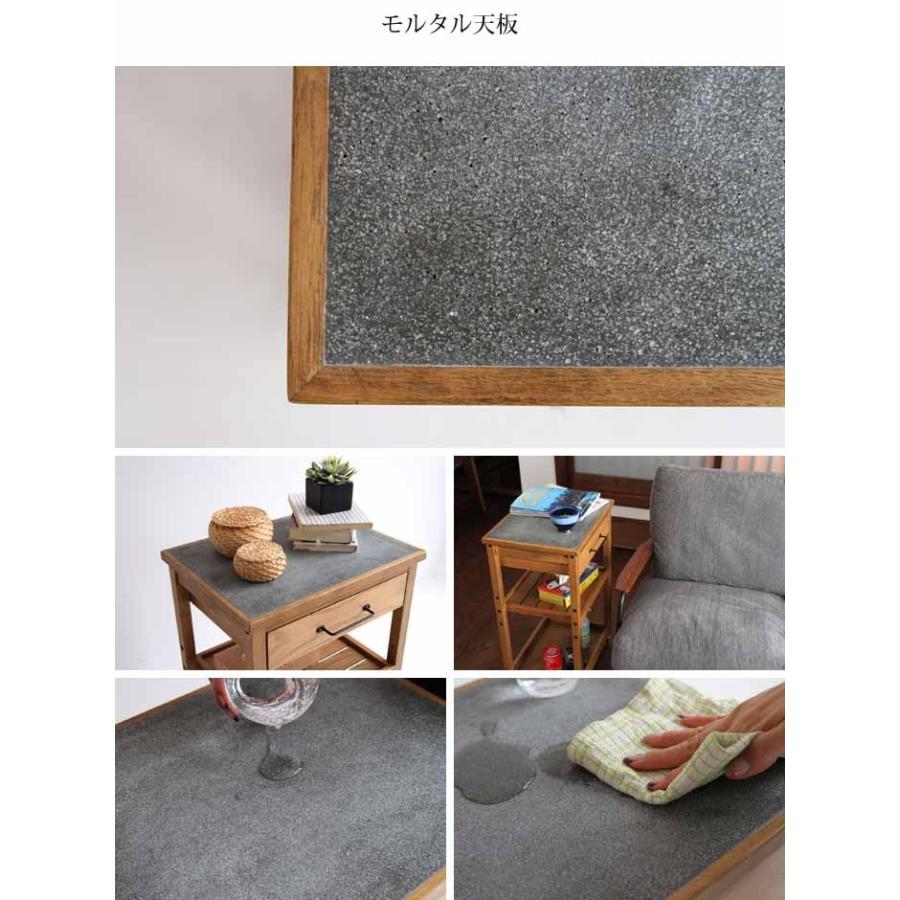 ICHIBA（市場） ワゴン キッチンワゴン キッチン収納 天然木 モルタル