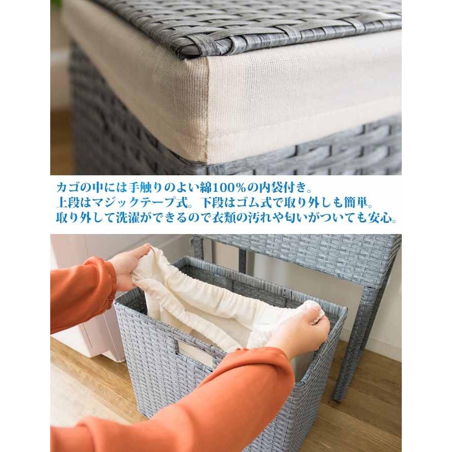 ランドリーボックス 2段 Diario ディアリオ 人工ラタン ラタン