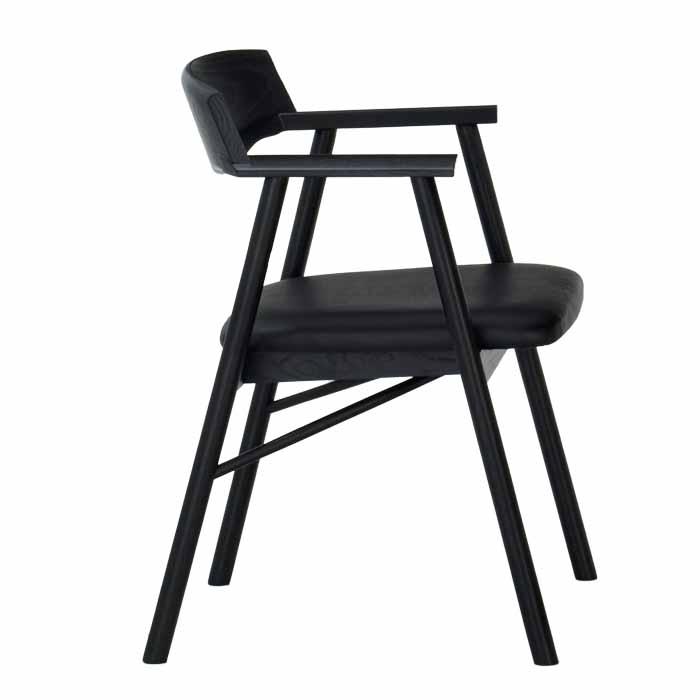 ダイニングチェアー ブラック アームチェア 肘付きイス 天然木 無垢材