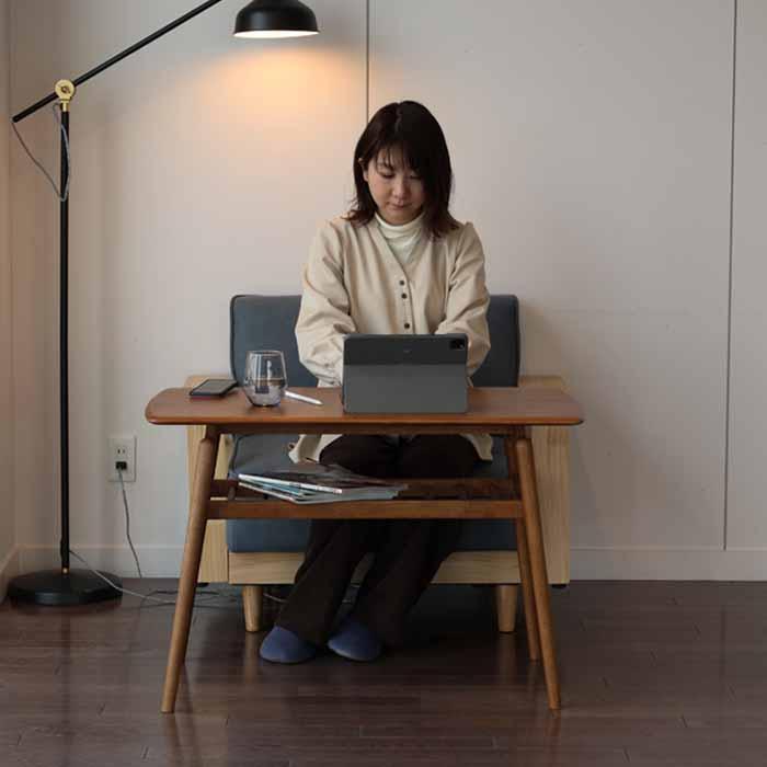 ICHIBA（市場） ハイテーブル ソファー専用テーブル T-3648 BR 高60cm