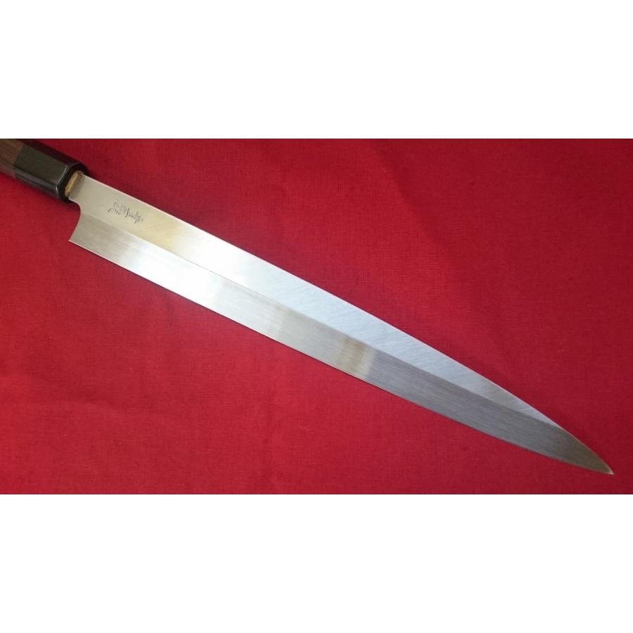 柳刃包丁　刺身包丁　青鋼　八角柄　さや付　正宗別作　高級御料理庖丁　300mm 青紙 本焼 柳刃包丁 300mm 刺身包丁 八角紫檀柄 : ミフネ Yahoo!店