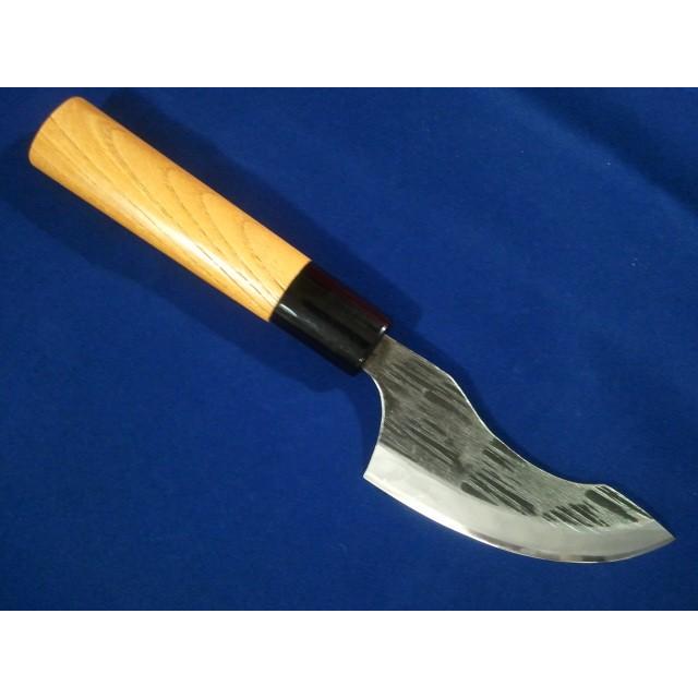 イノシシの皮剥包丁 青紙二号 片刃 いのしし 狩猟ナイフ 解体 特殊包丁