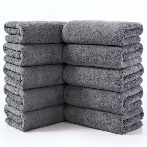 ◉Tg1001 未使用保管品 K-25 バスタオル チャコールグレー sakano フェイスタオル 10枚セット チャコールグレー 約35*75cm