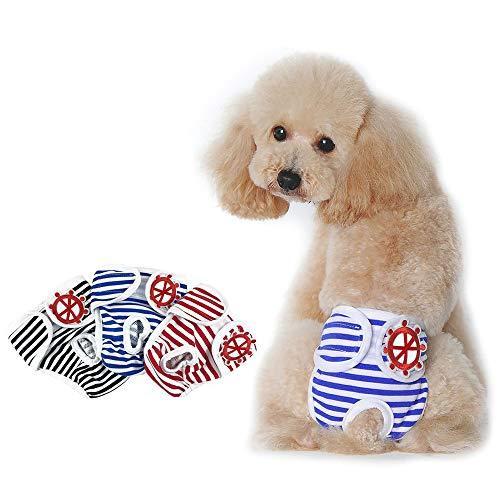 Petemoo 犬オムツ 犬用サニタリーパンツ 3枚 洗える 再利用可能 生理用 パンツ 女の子用 雌犬用 発情期用 生理パンツ 価格 交渉 送料無料
