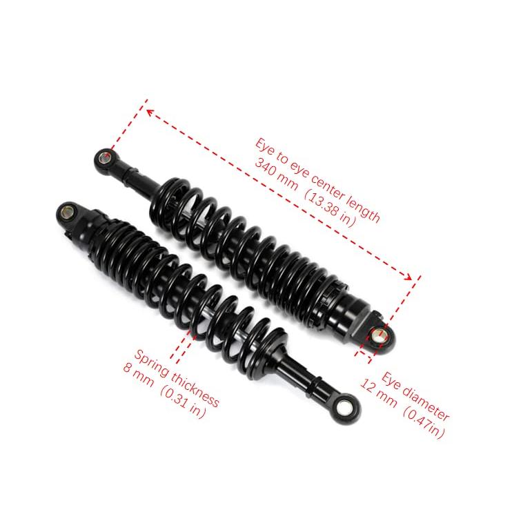 400mm 8mmスプリングバイク用ショックアブソーバーリアサスペンション Amazon | Hegeiisy 400MM 7MMスプリングオートバイ用ショック