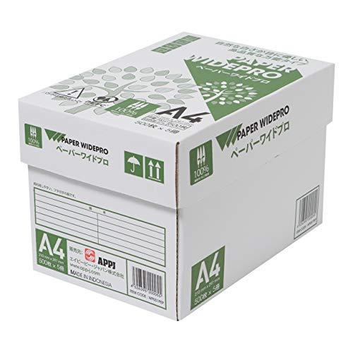 APP 自然色 コピー用紙 ペーパーワイドプロ A4 白色度87% 紙厚0.09mm 2500枚(500枚×5冊) PEFC認証｜migaru-315