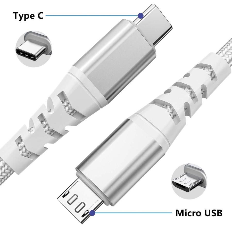 Type C Micro USB 変換ケーブル OTGケーブル 0.3m タイプC マイクロ タイプB wuernine 充電 データ転送コード｜migaru-315｜02