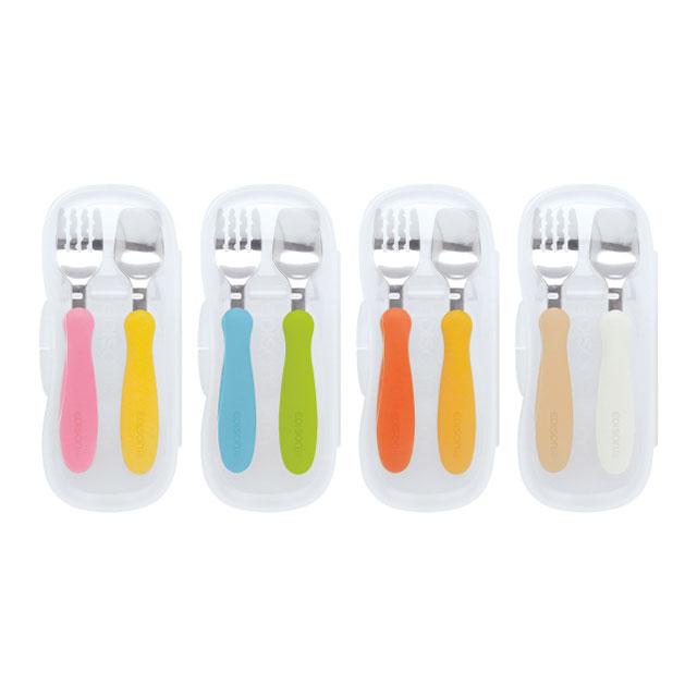 フォーク&スプーン ケース付き 選べる4カラー エジソンママ じょうずに食べられる 日本製 Folk & Spoon 子供用 食器 1 歳 スプーン フォーク の商品画像