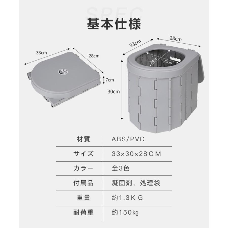 簡易トイレ 災害用トイレセット 12回分 折りたたみ式 凝固剤付 車中泊 非常用 携帯トイレ 介護 断水 ポータブル アウトドア 防災士監修 防災 台風 洪水 災害_5