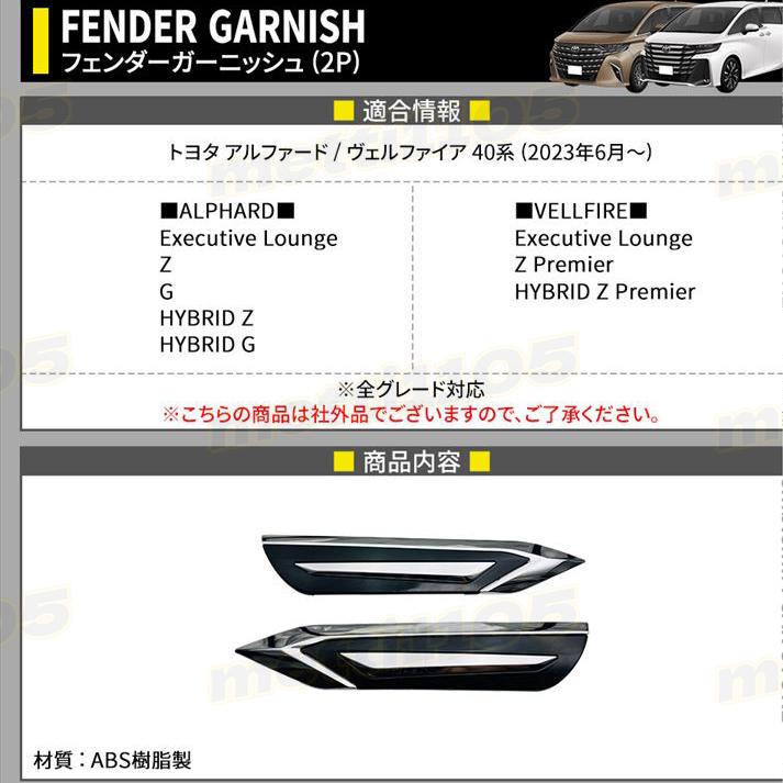 トヨタ アルファード 40系 パーツ ヴェルファイア フェンダー
