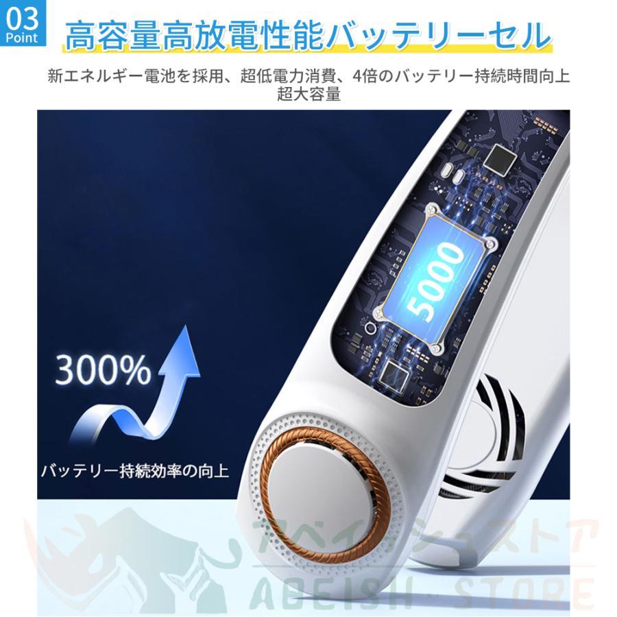 ネッククーラー 首掛け扇風機 18° 5000mAh 5段階風量 大容量 静音 軽量
