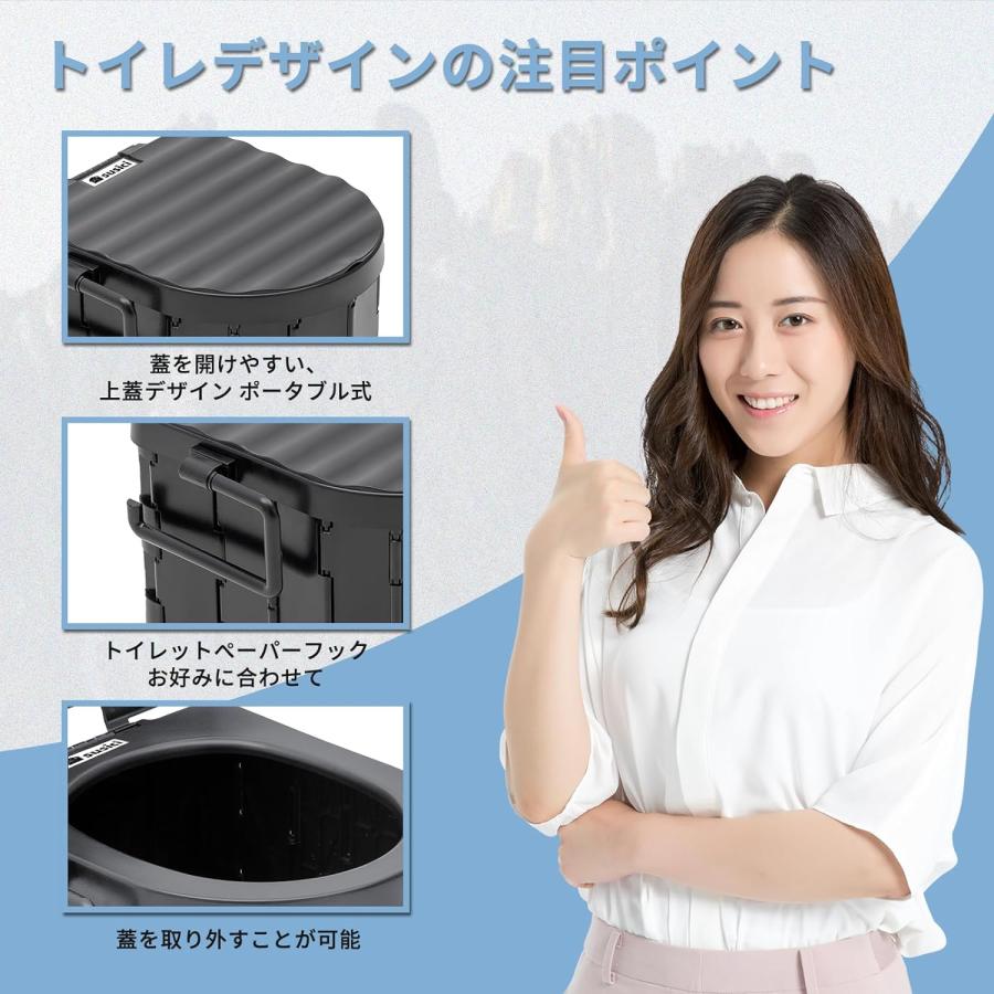 簡易トイレ 防災グッズ 災害用 凝固剤 折りたたみ式 キャンプ アウトドア テント セット 水洗 車内 処理袋 登山 避難 緊急 仮設 携帯 人気 非常用 野外 便器