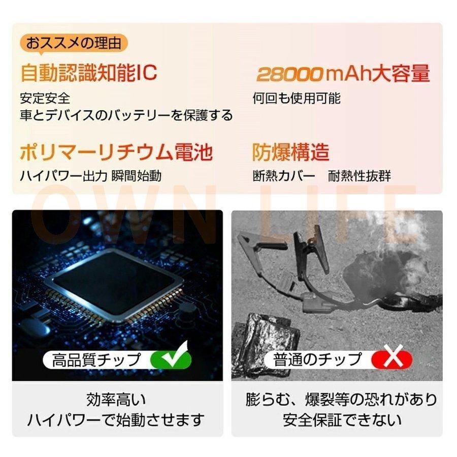 ジャンプスターター 12V 充電器 28000mAh 大容量 非常用電源 ジャンプ