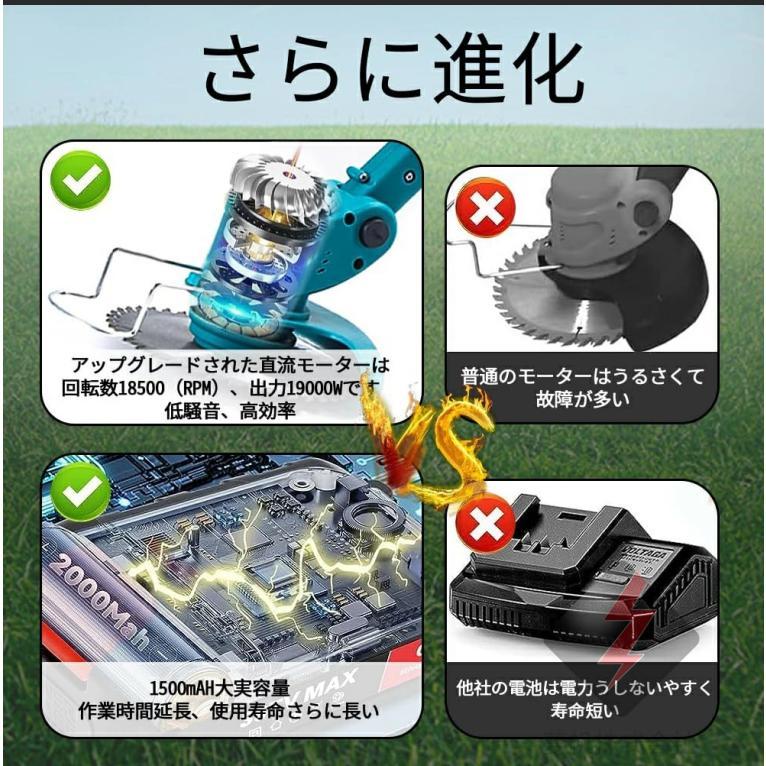 2026新品】電動草刈機 草刈機 充電式 マキタバッテリー互換 コードレス