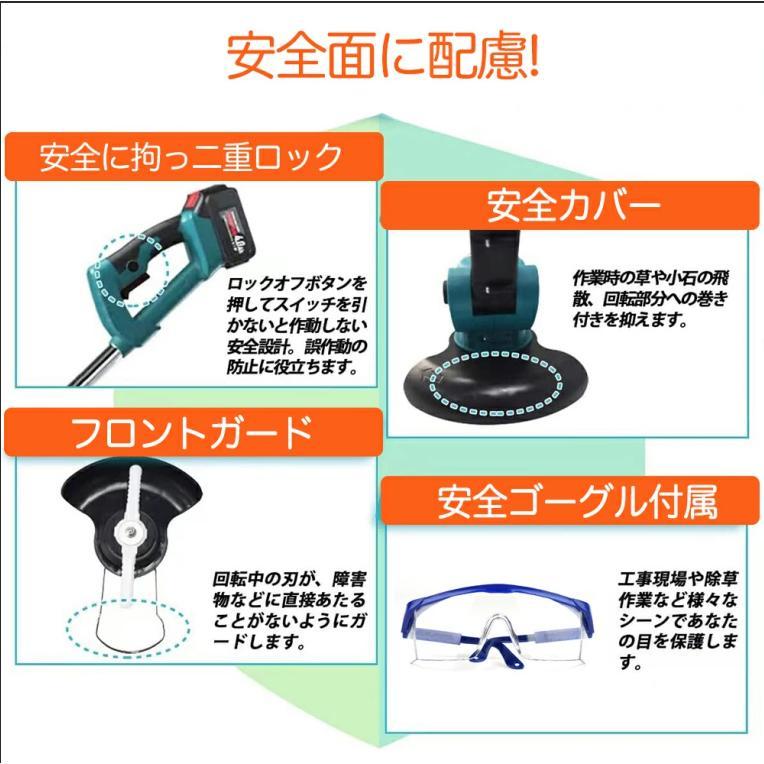 2026新品】電動草刈機 草刈機 充電式 マキタバッテリー互換 コードレス