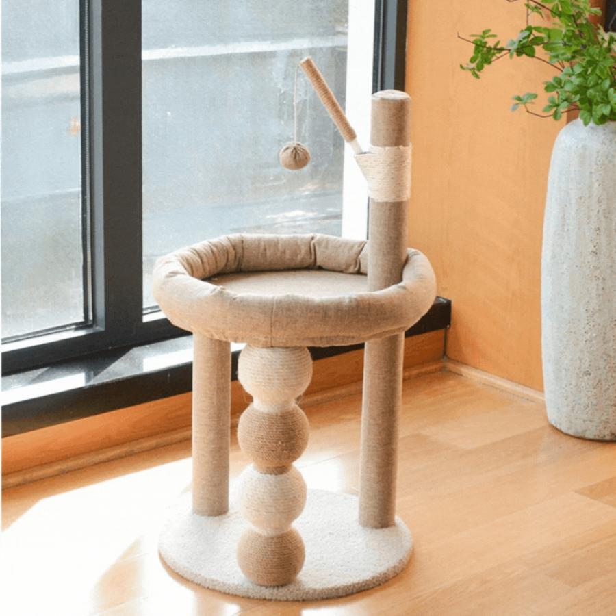 爪とぎポール 猫 キャットタワー 据え置き ミニ スリム 麻 猫爪とぎ 省
