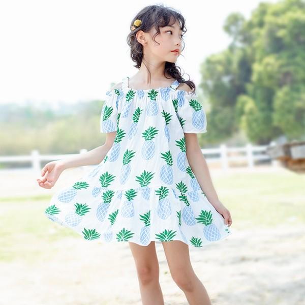 店内全品5000円以上で送料無料 キッズ ワンピース 女の子 ワンピ 子供服 半袖 ジュニア ドレス 果物柄 人気 夏 可愛い 日常 発表会 Corkz ミニョンショップ 通販 Yahoo ショッピング