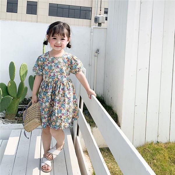 店内全品5000円以上で送料無料 キッズ ワンピース 小花柄 ひざ丈 女の子 半袖 Aライン カジュアル 80 130センチ 可愛い 春夏 Corkz ミニョンショップ 通販 Yahoo ショッピング