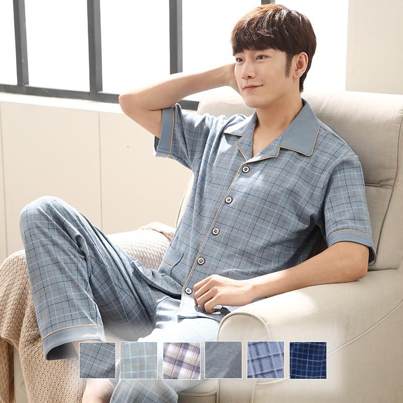 送料無料 パジャマ メンズ 空調服 夏用 半袖 純綿 快適 上下セット 男性用パジャマ 冷房対策 ルームウェア 部屋着 寝巻き 長ズボン 前開き Faerie161 ミニョンショップ 通販 Yahoo ショッピング