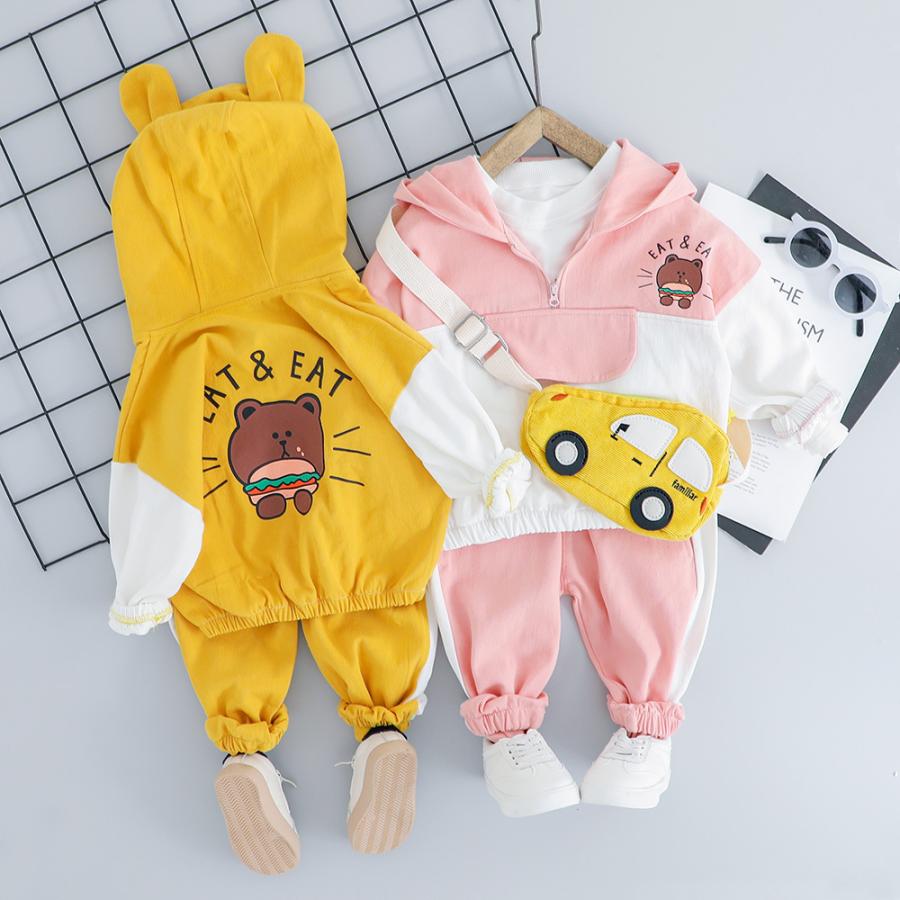 新入荷 子ども服 上下セット ベビー服 スウェット トレーナー 子供 韓国ファション セットアップ 熊 クマ フード付き かわいい 人気 安い 春秋 女の子 男の子 Faerie319 ミニョンショップ 通販 Yahoo ショッピング