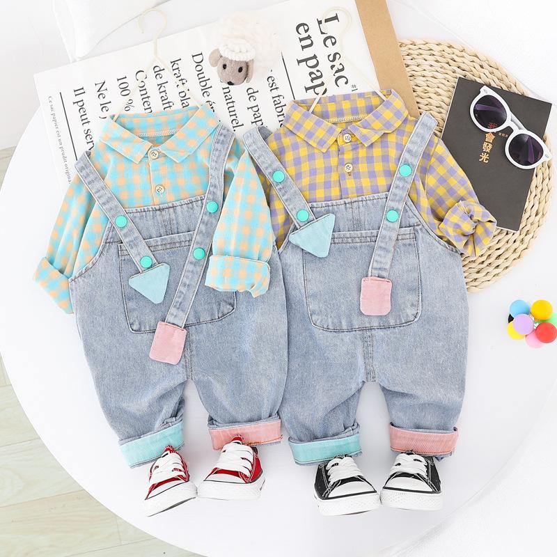 新入荷 サロペット 男児 女児 2点セット ベビー服 デニム シャツ セットアップ バックパンツ 子ども服 欧米風 チャック柄 人気 安い オシャレ 春秋 Faerie329 ミニョンショップ 通販 Yahoo ショッピング