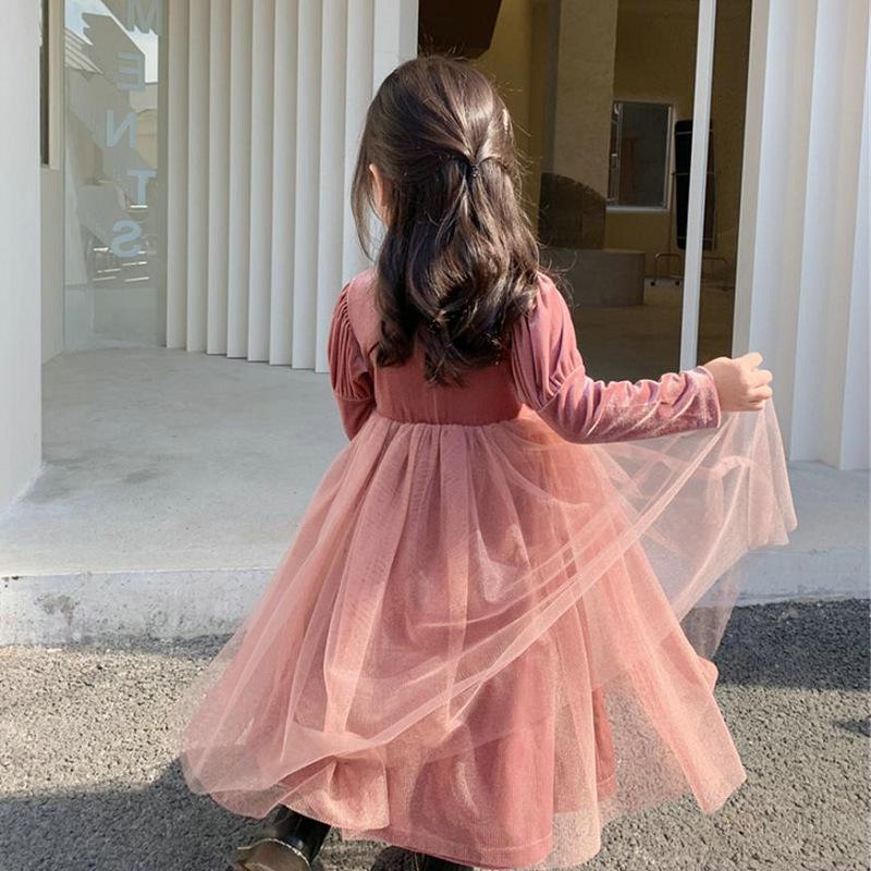 子どもワンピース キッズワンピース 冬ワンピース チュールスカート 裏起毛 ファー付き あったか 防寒 秋冬最旬 二層重ねのチュール リボン かわいい オシャレ Faerie394 ミニョンショップ 通販 Yahoo ショッピング