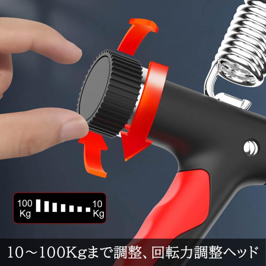 握力増強器 エクササイズ 握力グリッパー カウンター付き 10-100kg