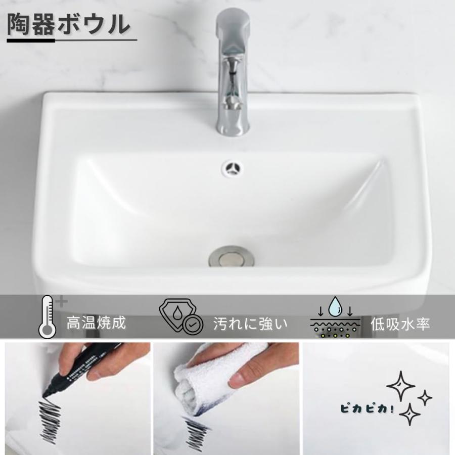 ガーデンシンク 洗面台 陶器製 長さ43×幅36×高さ77cm 温水および冷水