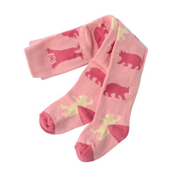 タイツ (ベア) Pink Bears on Pink Kid's Tights ハットレイ｜mignon