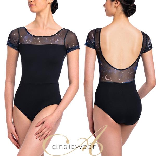 代引不可 バレエ レオタード 大人 半袖 エインズリーウェア 半袖メッシュ ボニー Bonnie Night Sky Ainsliewear 残りわずか Studiostodulky Cz