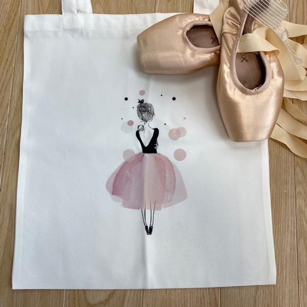 トートバッグ エコバッグ バレエ柄 キャンバス 白 Bag B10 バレエ専門店ミニヨン ヤフー店 通販 Yahoo ショッピング
