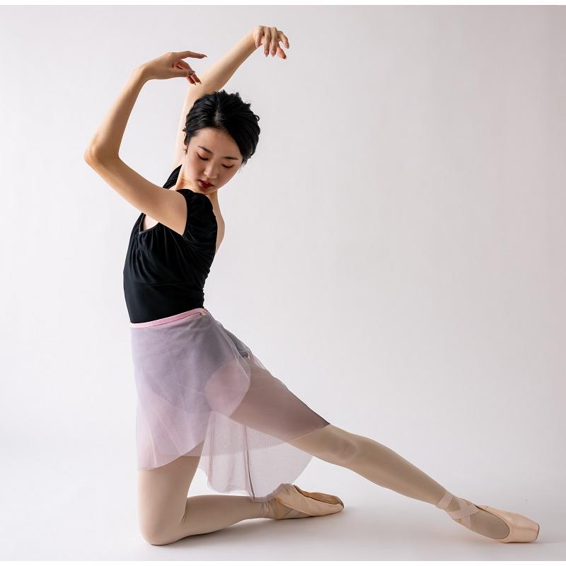 バレエ 大人 巻きスカート 60cm丈 2枚重ね チュール
