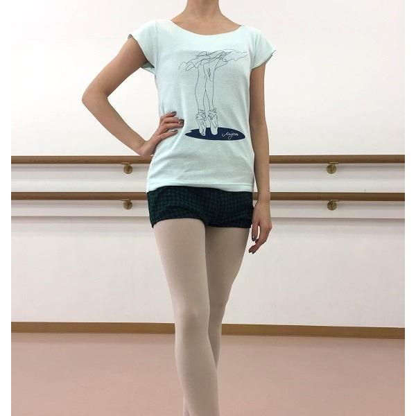 バレエ 買物 Tシャツ トウシューズイラスト入り レッスン