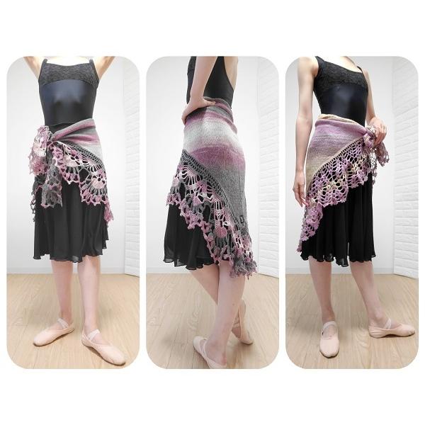 ニット ショール ストール ユリガーデン 手編み アクリルニット 冷え