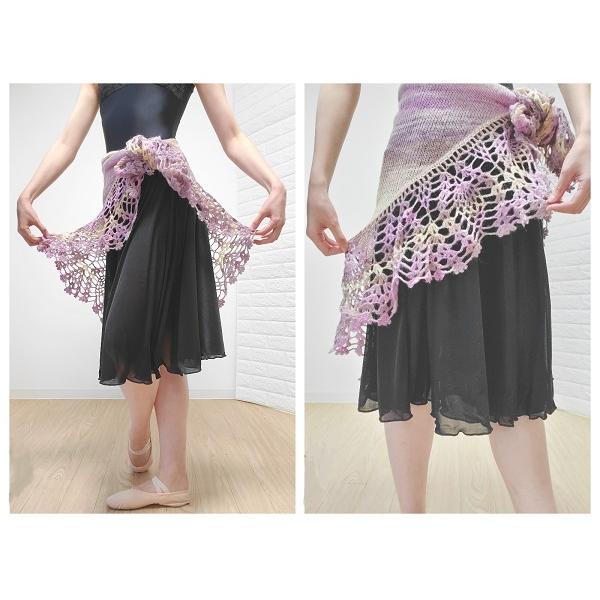 ニット ショール ストール ユリガーデン 手編み アクリルニット 冷え