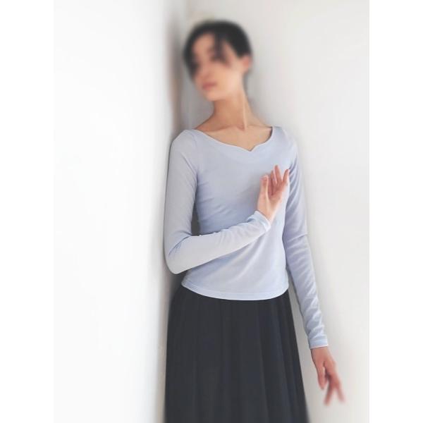 Mignon（ミニヨン） バレエ トップス 長袖 ハートネック 美しい首筋を