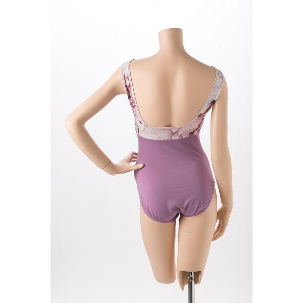 バレエ レオタード 大人 Mihorobe ミホローブ 　大人レオタード　レオタード　Flower　胸元プリント　ボートネック