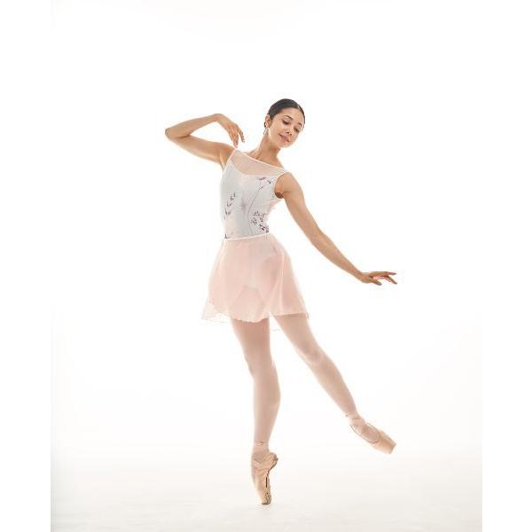 バイプリエ ポートネック レオタード オンブレピンクグレー Lサイズ