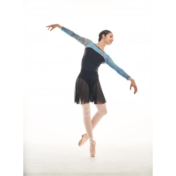 バレエ レオタード 大人 ジュニア 長袖 メッシュ ゴッホ絵画 Almond