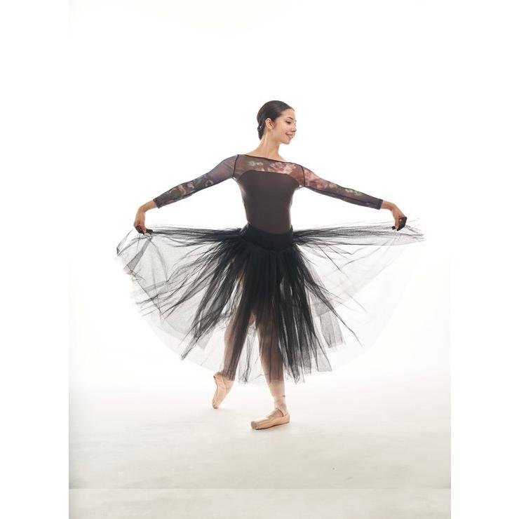 バレエ レオタード 大人 ジュニア 長袖 メッシュ ルノワール Pierre's