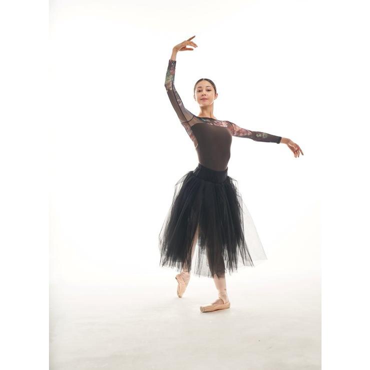 バレエ レオタード 大人 ジュニア 長袖 メッシュ ルノワール